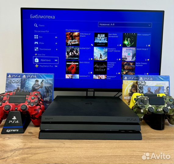 Sony PS4 pro 1 tb 500 игр подписка на 2 м