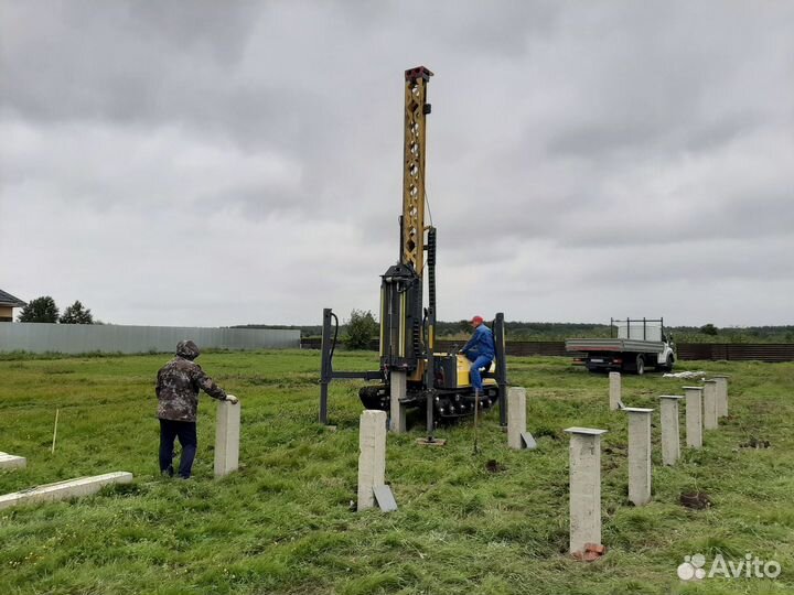 Установка жб свай под фундамент