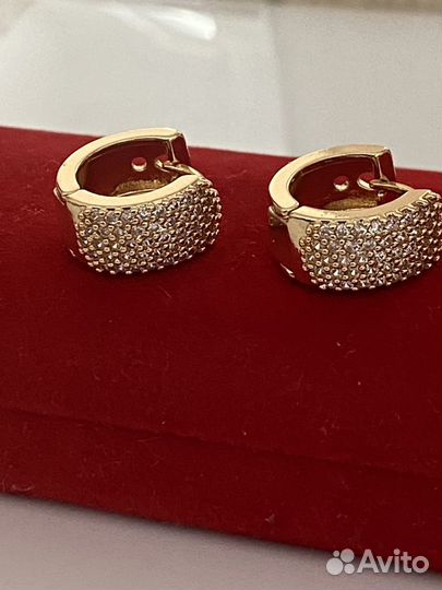 Серьги позолота