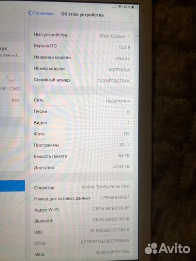 iPad Air wi-fi + cellular