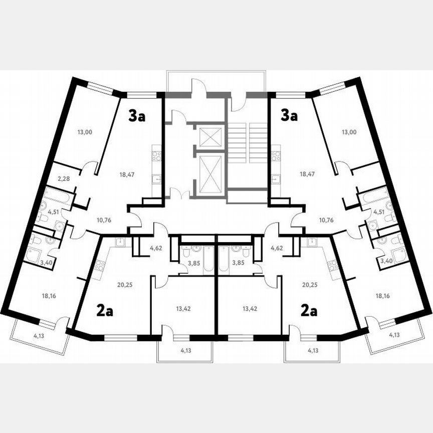 2-к. квартира, 72,7 м², 7/17 эт.