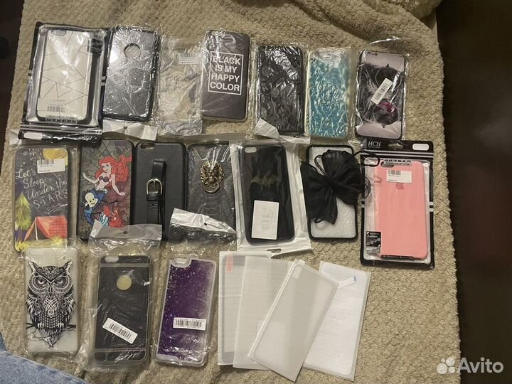 Чехлы на iPhone 6 plus и три защитных стекла