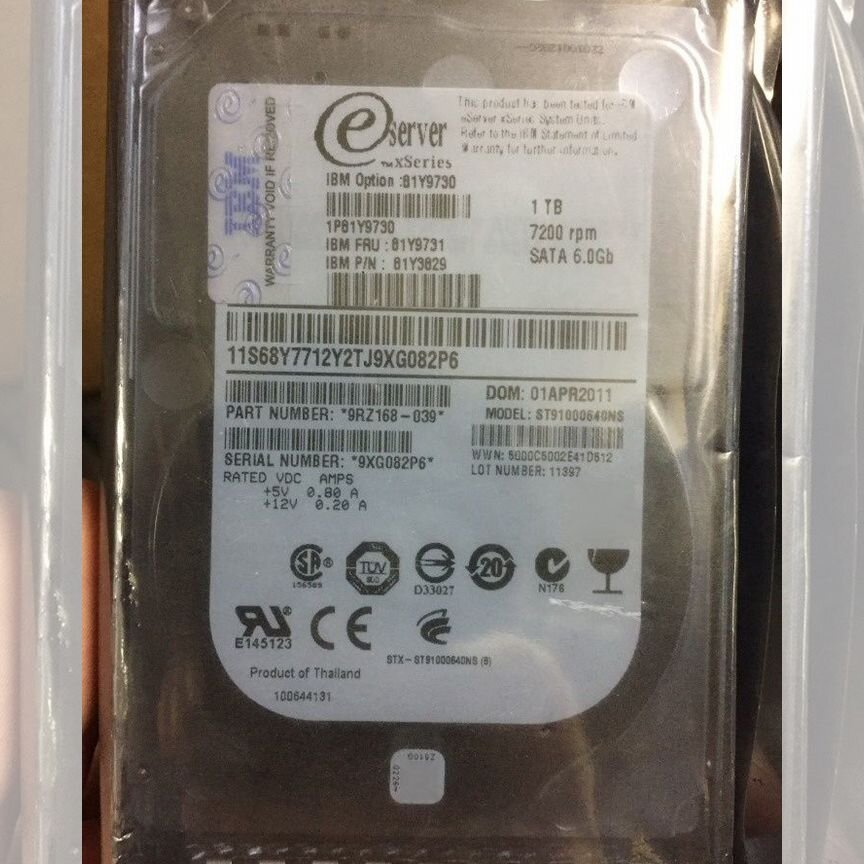 [81Y9731] Жесткий Диск Ibm 1tb Sata 81y9731