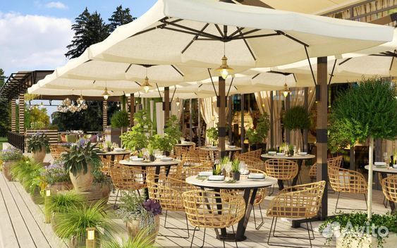 Зонт двухкупольный для кафе и ресторанов