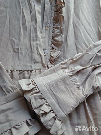 Платье летнее бежевое 44