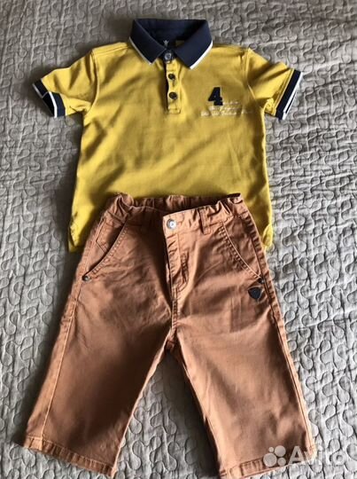 Комплект рубашка-поло и шорты PompdeLux 122 см