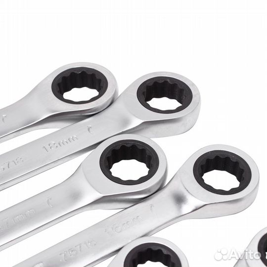 Набор ключей комбинированных трещоточных, 9пр. (8