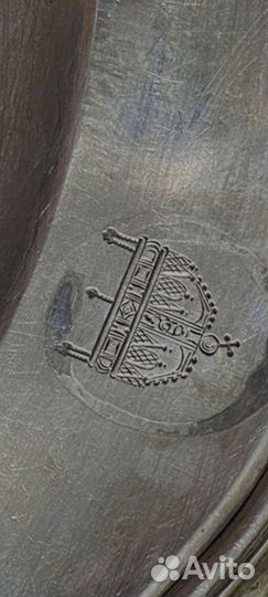 Старинное серебреное блюдце