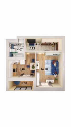 1-к. квартира, 37,2 м², 15/17 эт.