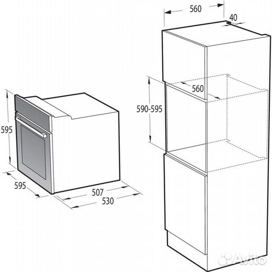 Духовой шкаф Gorenje, 3 стекла