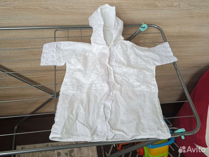 Крестильная рубашка накидка универсальная хлопок