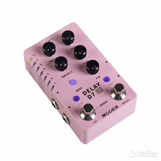 Педаль эффектов цифровой дилей Mooer D7 Delay X2