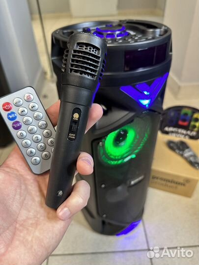 Мощная напольная блютуз колонка портативная караок