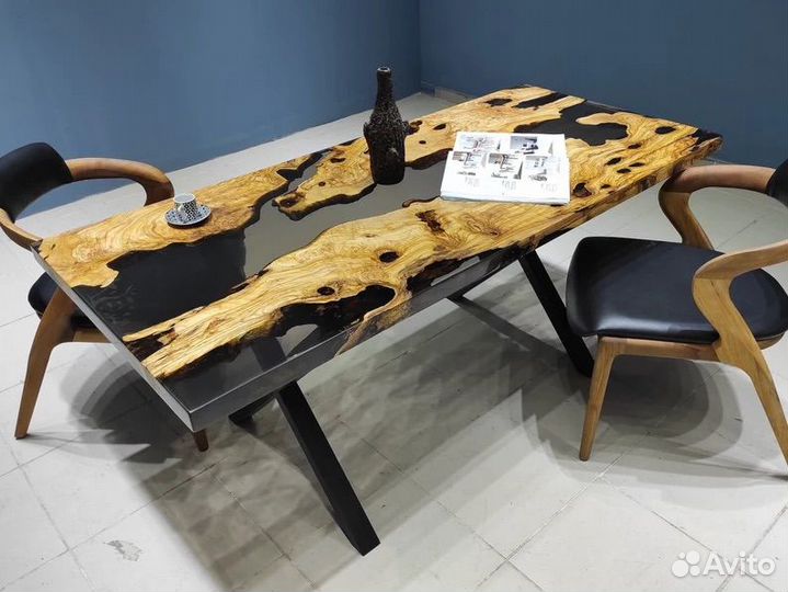 Стол обеденный / кухонный / стол из дерева / слэба