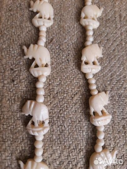 Ожерелье бусы из кости индия новые в упаковке