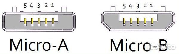Гнездо microUSB B 5 pin под пайку на корпус