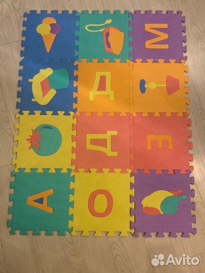 Коврик - пазл детский развивающий складной игровой