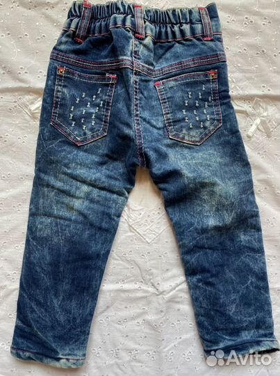 Джинсы утепленные для девочки 92
