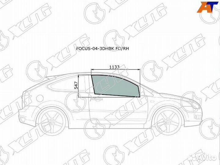 Стекло двери передней правой Ford Focus 2 рест