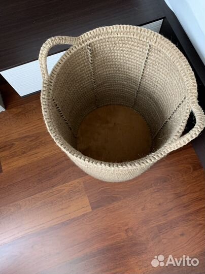 Корзина из джута на каркасе