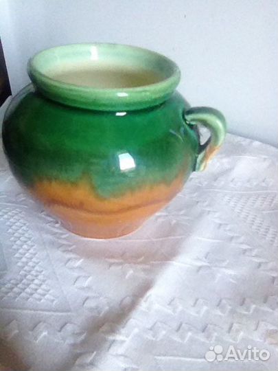 Кувшинчик Горшочек с ручкой Конаково З и К Винтаж