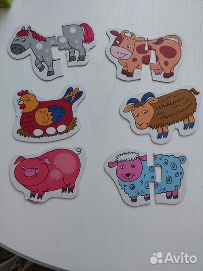 Кубики, мякиши, пазлы, (игрушки пакетом)