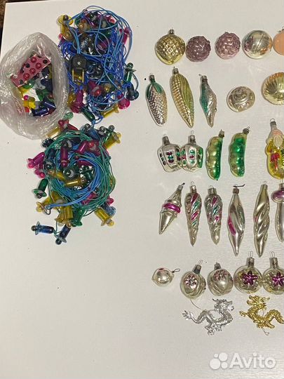 Стеклянные елочные игрушки СССР 97шт