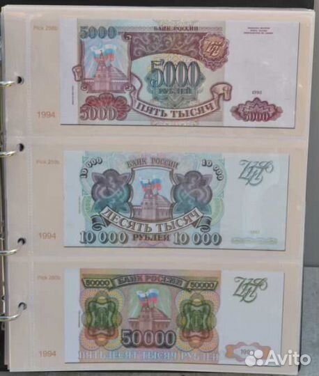 Альбомы с листами и цветными разделителями для бон