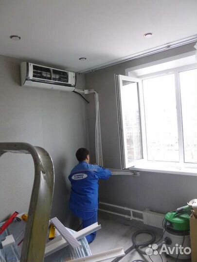 Сплит-системы закладка трасс, монтаж, чистка