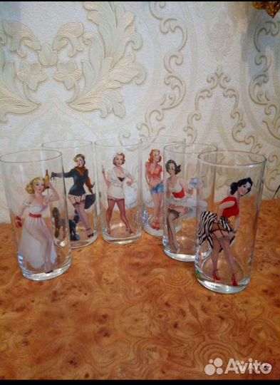 Стаканы 300мл 6 шт, пивные стаканы 2шт 500мл