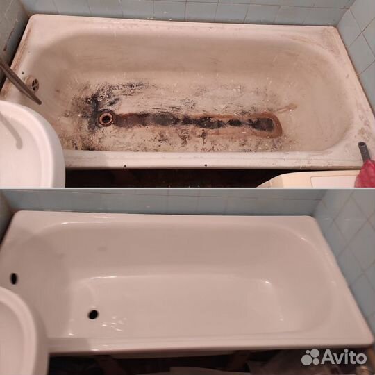 Реставрация ванн жидким акрилом эмалью или мрамор