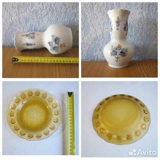 Сервиз богемский фарфор,ваза,тарелка (СССР)