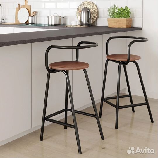 Стул полубарный с спинкой черный венге Лофт Выборг