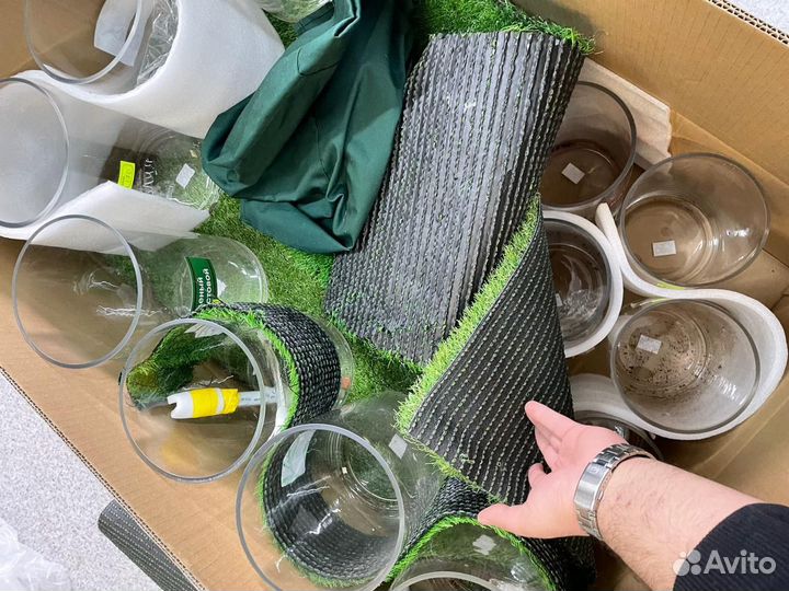 Колба стеклянная, ваза