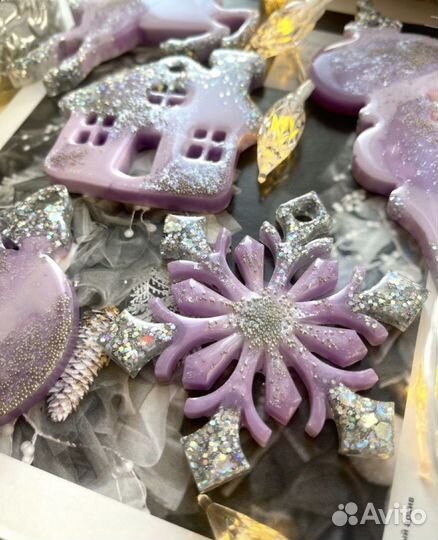 Елочные игрушки из эпоксидной смолы