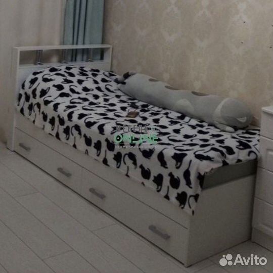 Кровать односпальная 90х200 с ящиками