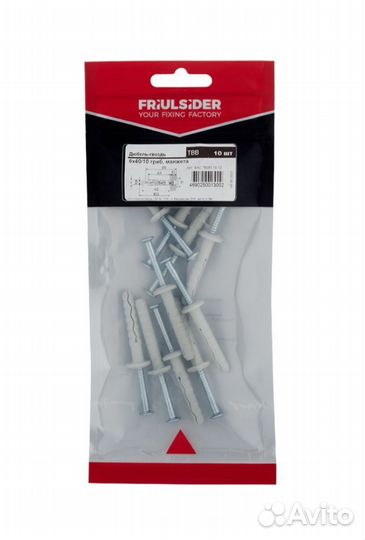 Дюбель-гвоздь 6x40 мм грибовидная манжета нейлон