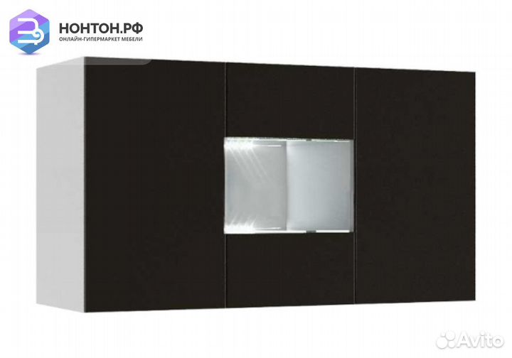 Тумба Флорис черный глянец / белый