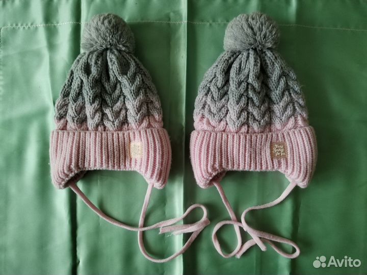 Деткие шапочки на двойню зима-весна 3-5 лет