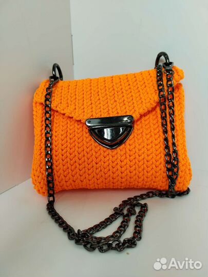 Сумка женская через плечо вязаная,ручная работа