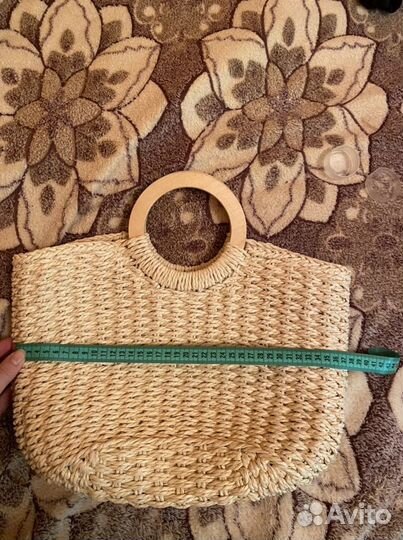 Соломенная летняя сумка