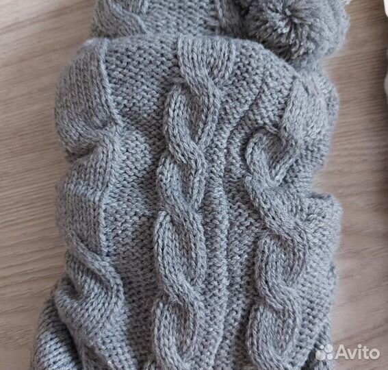 Новые вязанные гетры серые и полосатые