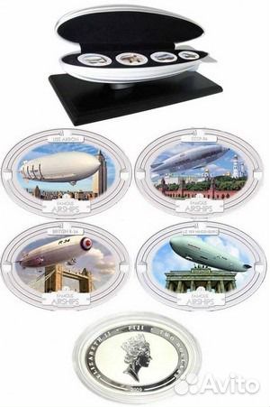 Монеты Дирижабли, Фиджи, 2009г., серебро