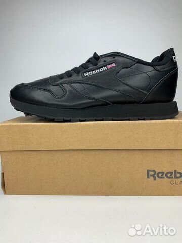 Кроссовки Reebok Classic Leather Черные Мужские купить в Москве ...