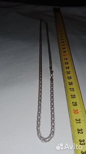Мужская серебряная цепь якорное плетение