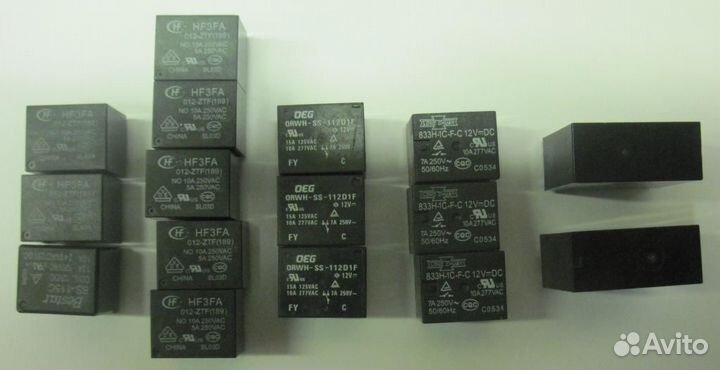 Реле 5V, 12V и 24V Монтаж на печатную плату