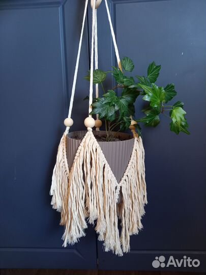 Кашпо подвесное макраме для цветов