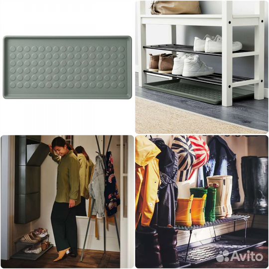 Полка для обуви и коврик IKEA grejig baggmuck