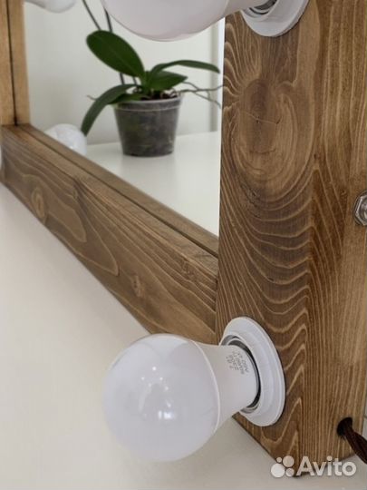 Гримерное зеркало с лампочками, зеркало Лофт Loft