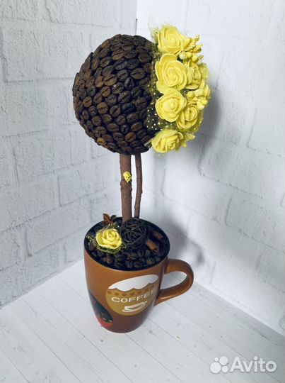 Топиарий кофейный с декором